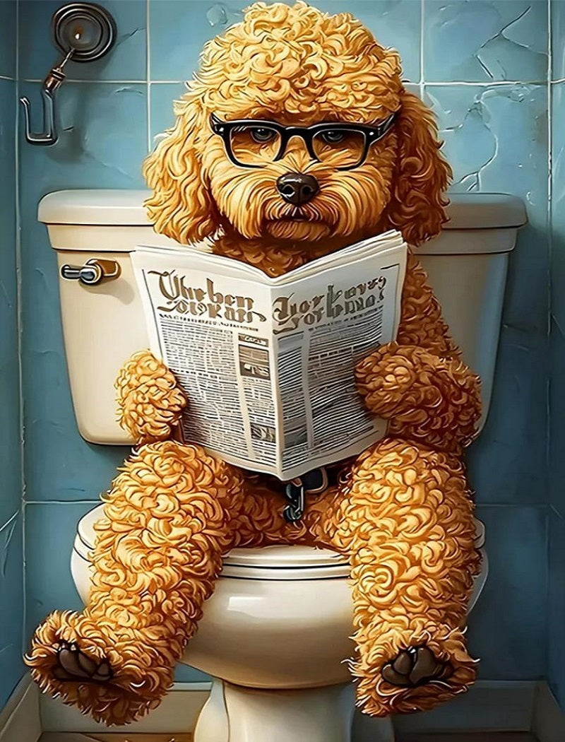Paint by Numbers Kits Dog Reading Newspaper