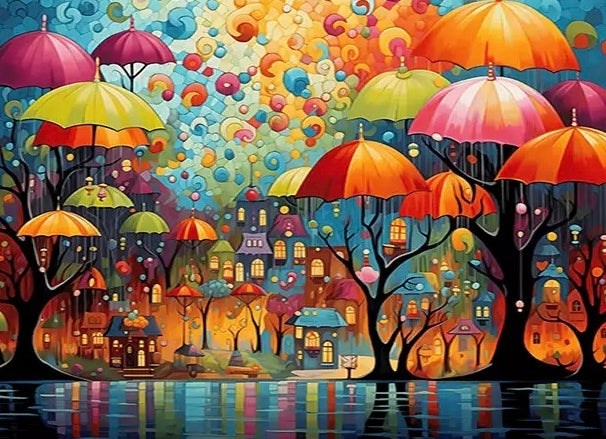 Paint by Numbers Kits Abstract Colorful Umbrella