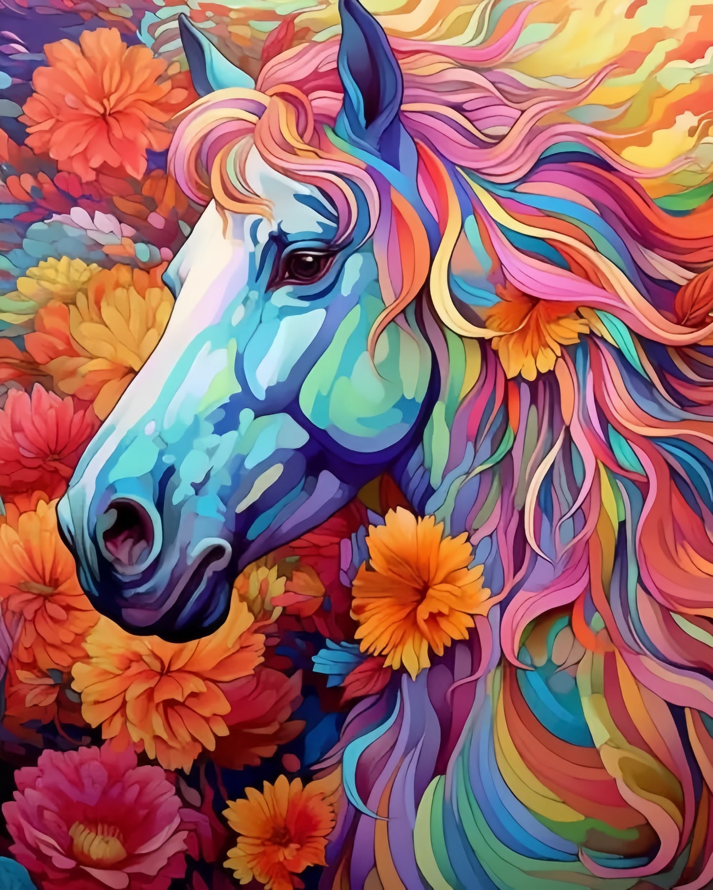 Paint by Numbers Kits Abstract Colorful Horse