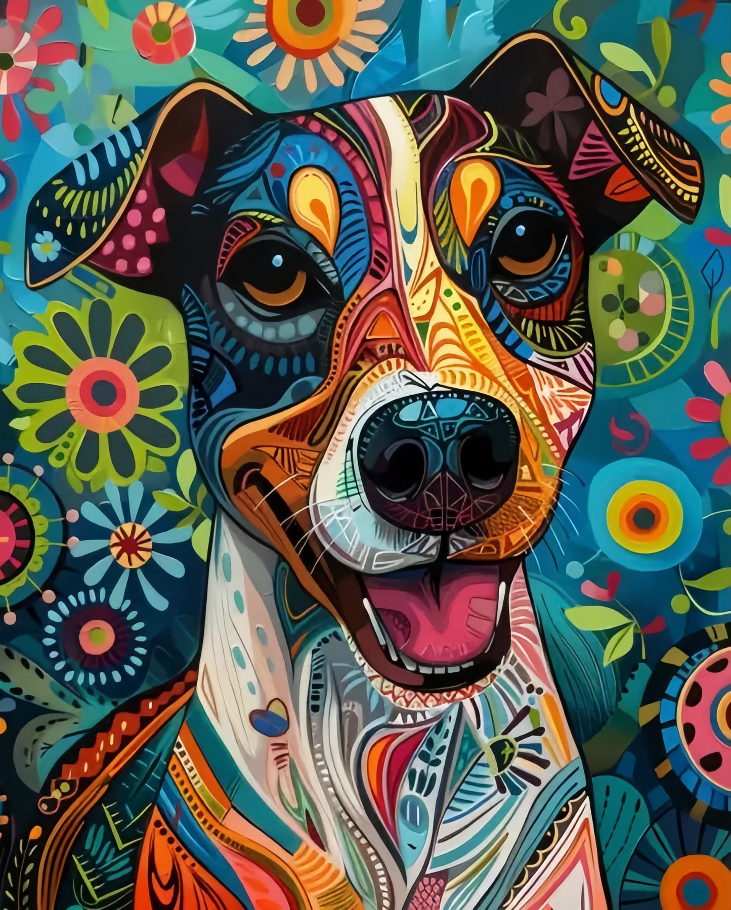 Paint by Numbers Kits Abstract Colorful Dog