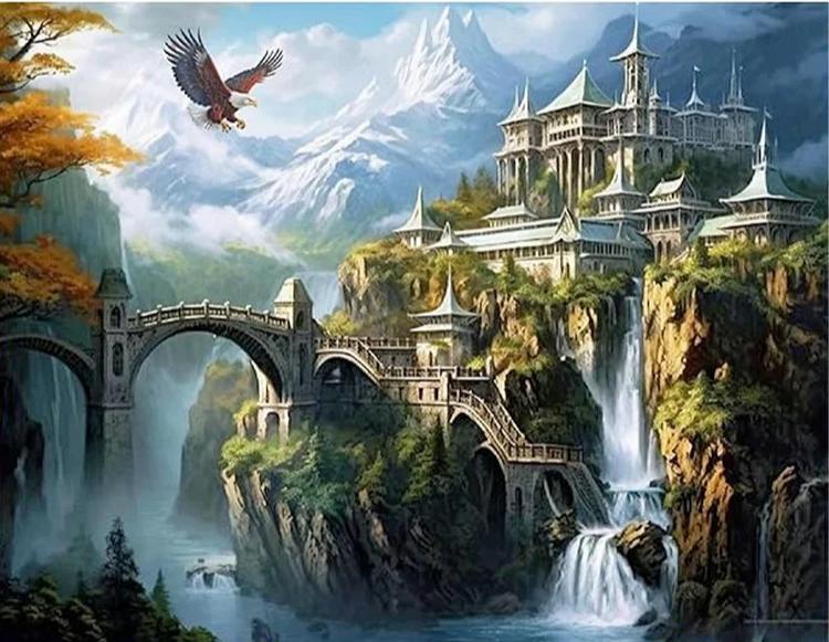 Paint by Numbers Kits Castle On The Mountain