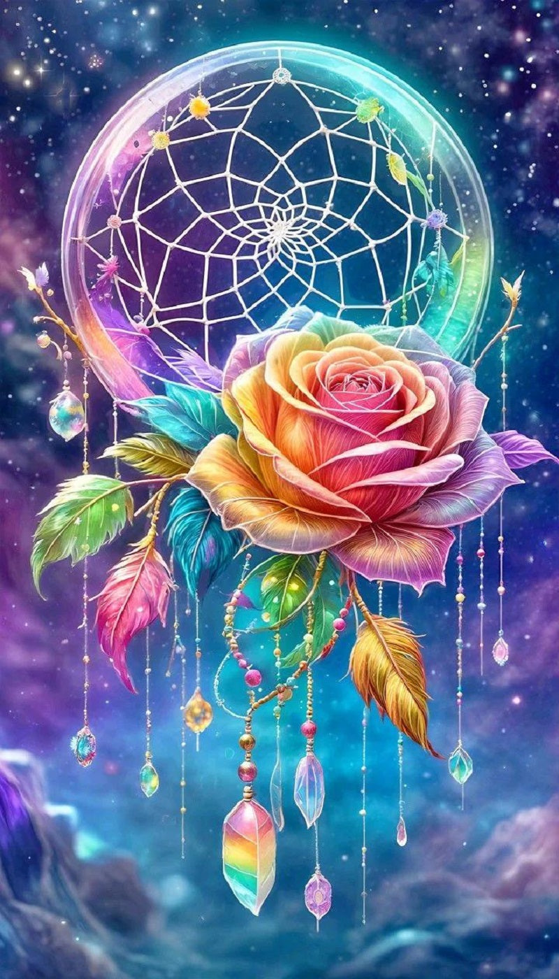 Paint by Numbers Kit Dreamcatcher and Rose