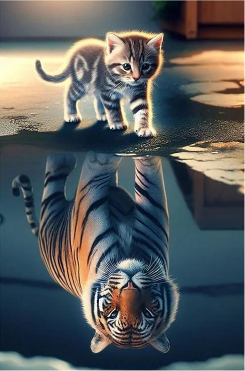 Paint by Numbers Kit Cats and Tiger