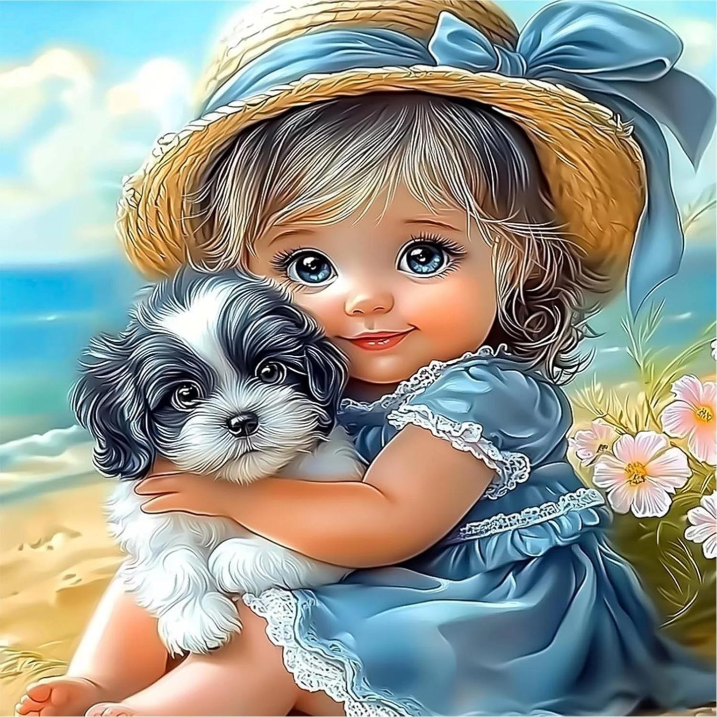 Paint by Numbers Kit Girl And Puppy