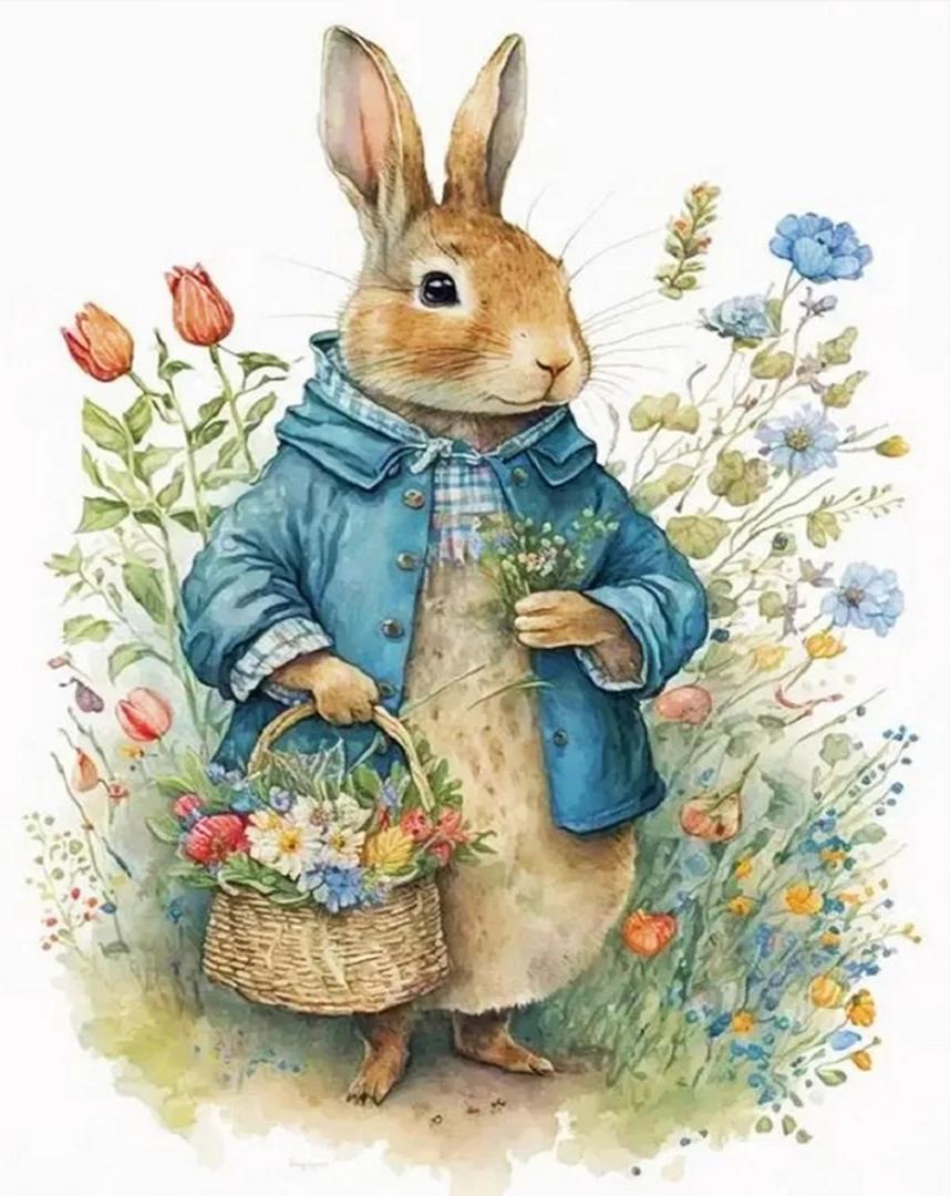 Paint by Numbers Kits Flower-Picking Rabbit
