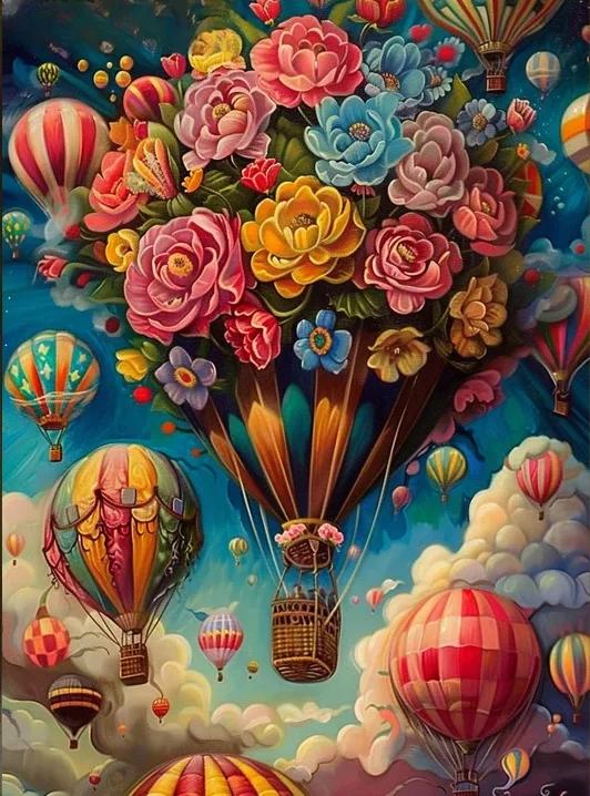 Paint by Numbers Kits Flower Hot Air Balloon