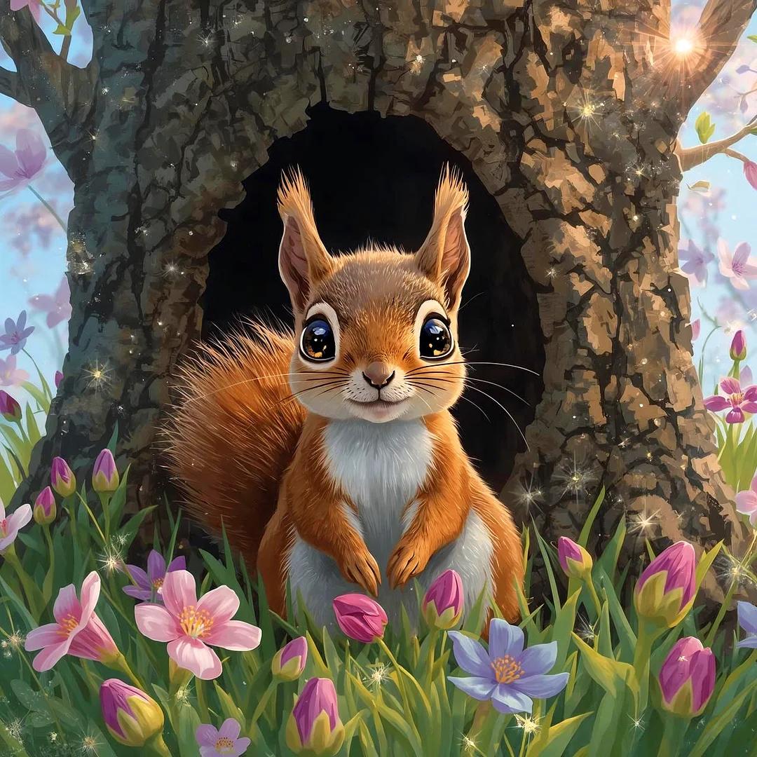 Paint by Numbers Kit Cute Squirrel