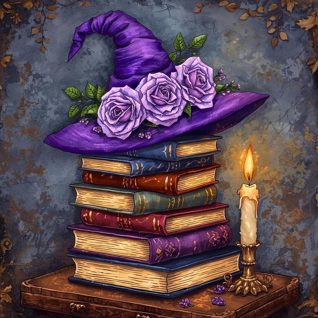 Paint by Numbers Kit Magic Hat and Spellbook