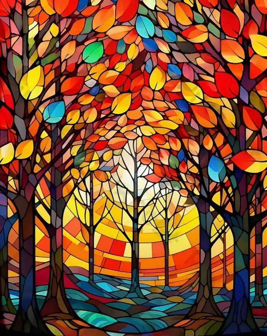 Paint by Numbers Kits Abstract Colorful Forest
