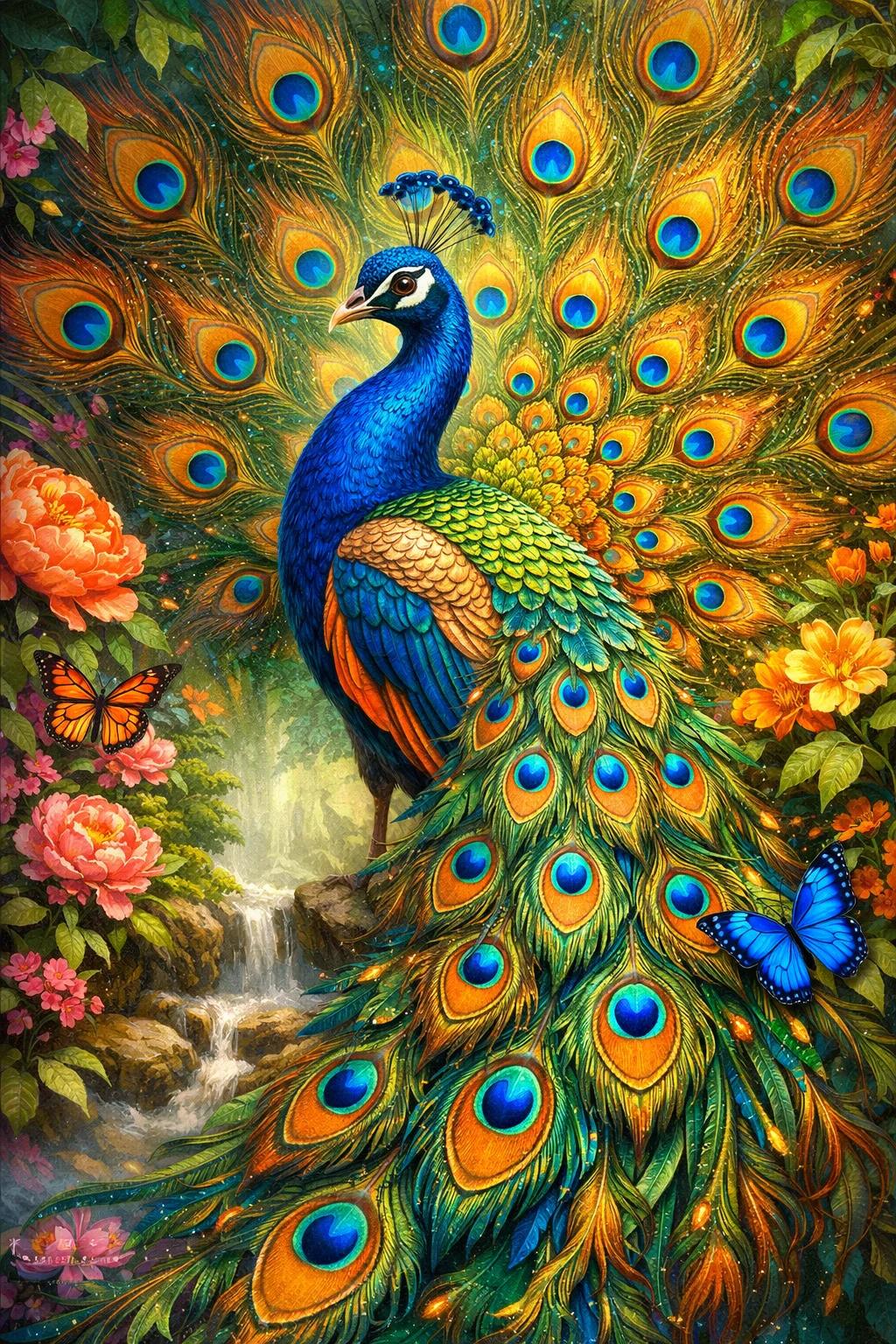 Paint by Numbers Kit Beautiful Peacock