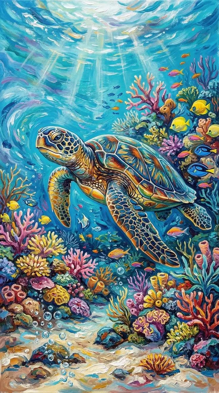 Paint by Numbers Kit Sea Turtle