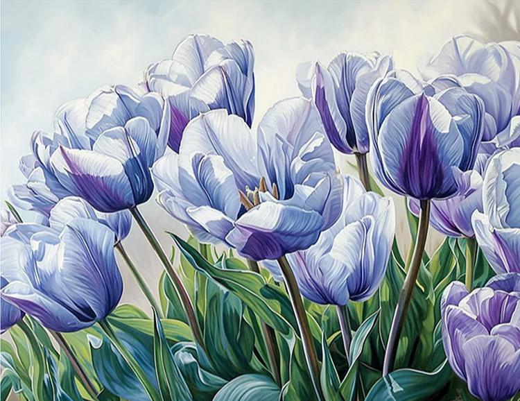 Paint by Numbers Kits Blue Flowers