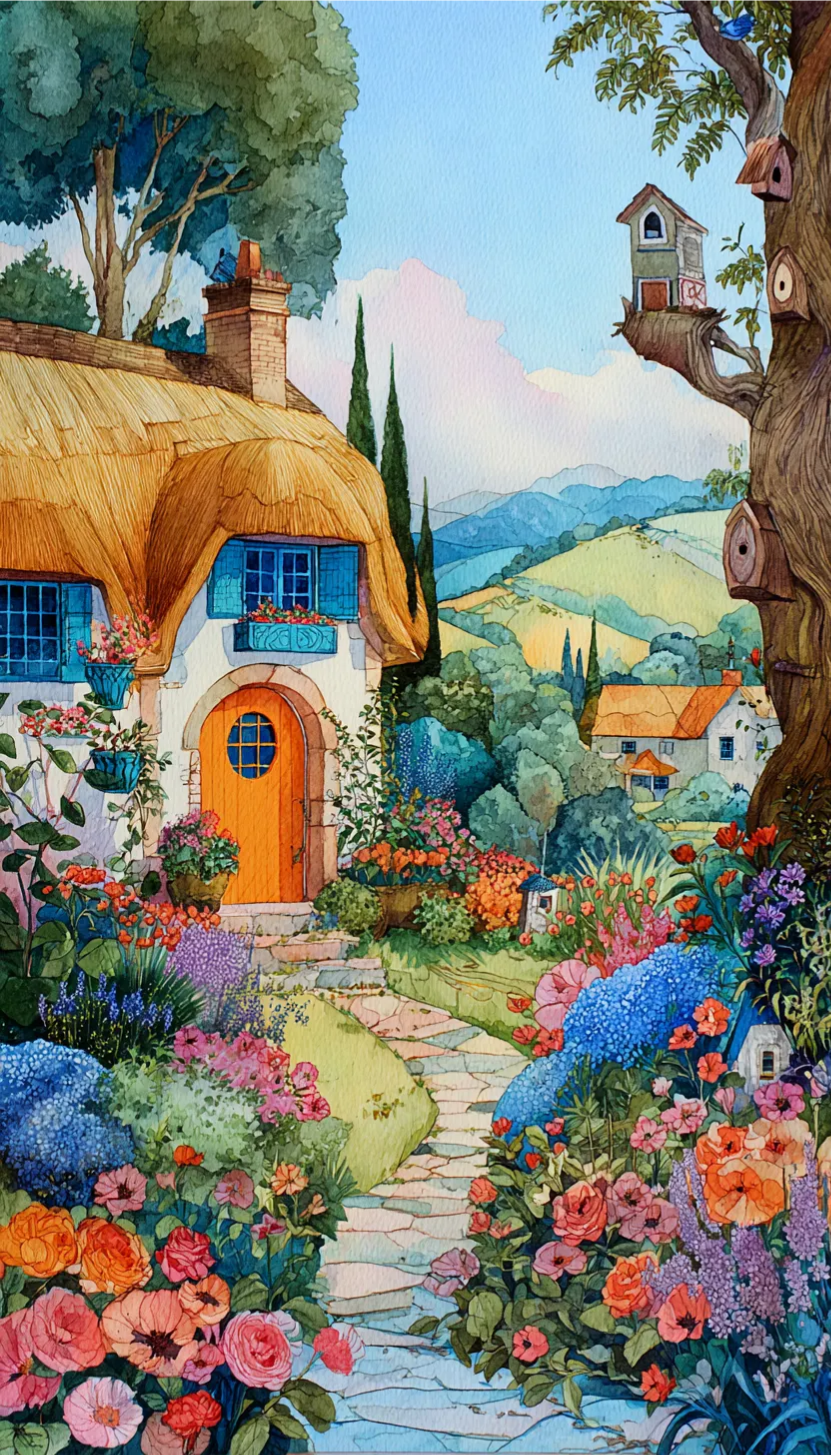 Paint by Numbers Kit Garden House