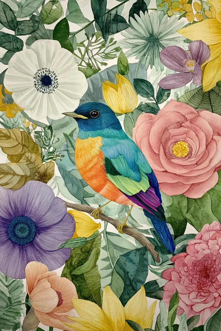 Paint by Numbers Kit Flowers And Birds