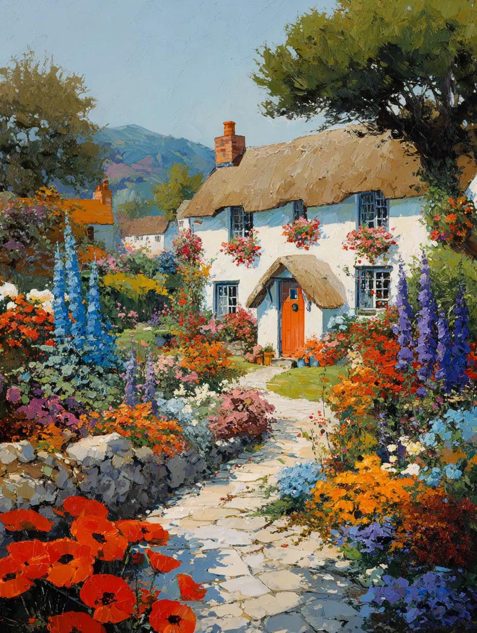 Paint by Numbers Kits Garden Courtyard
