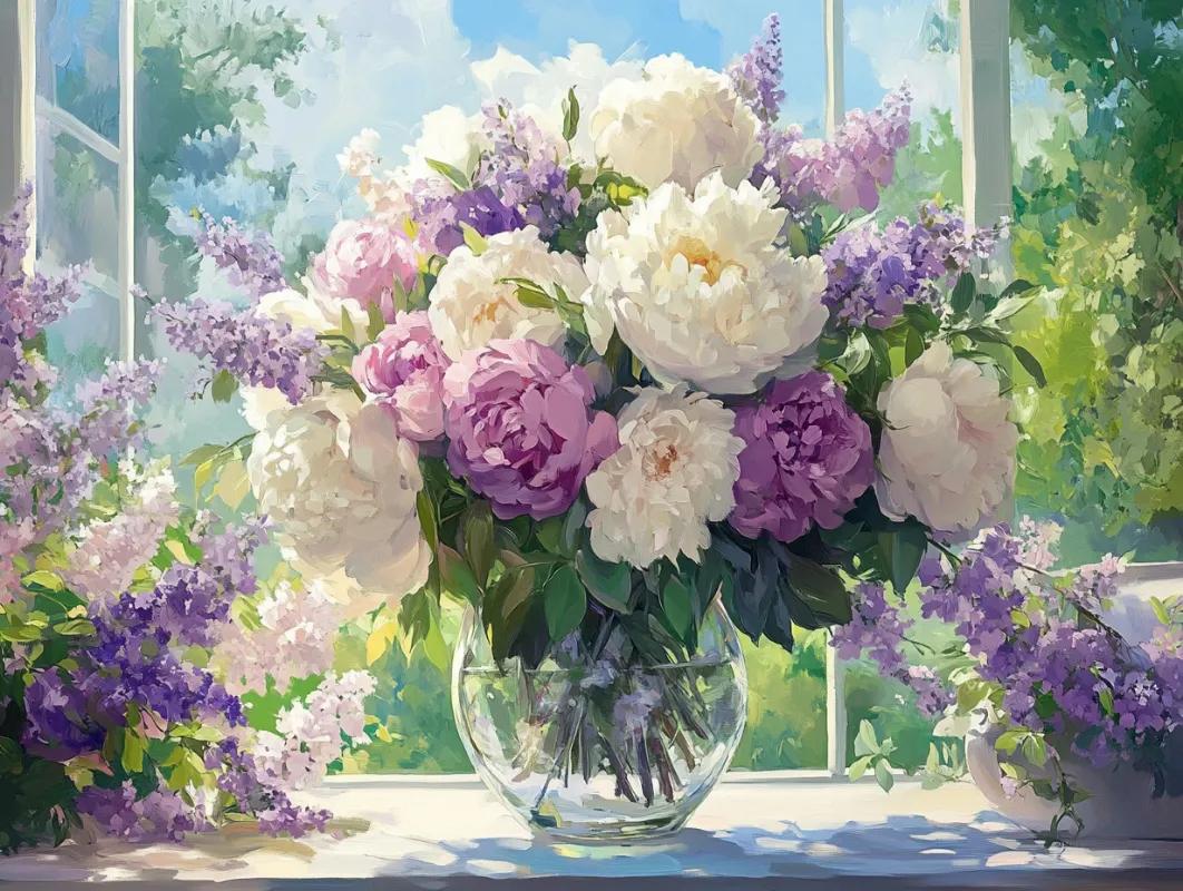 Paint by Numbers Kits Flowers By The Window