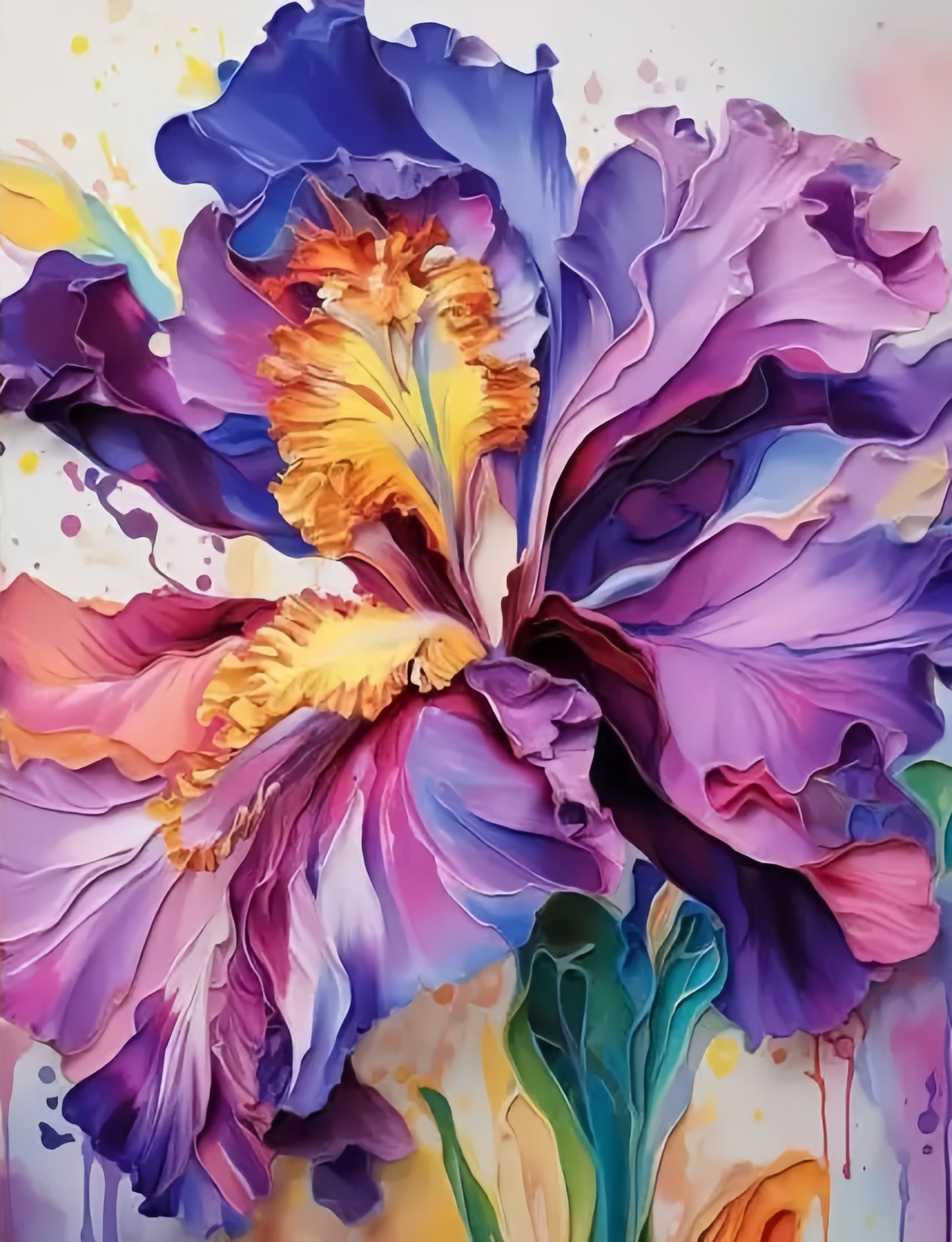 Paint by Numbers Kits Abstract Colorful Flowers