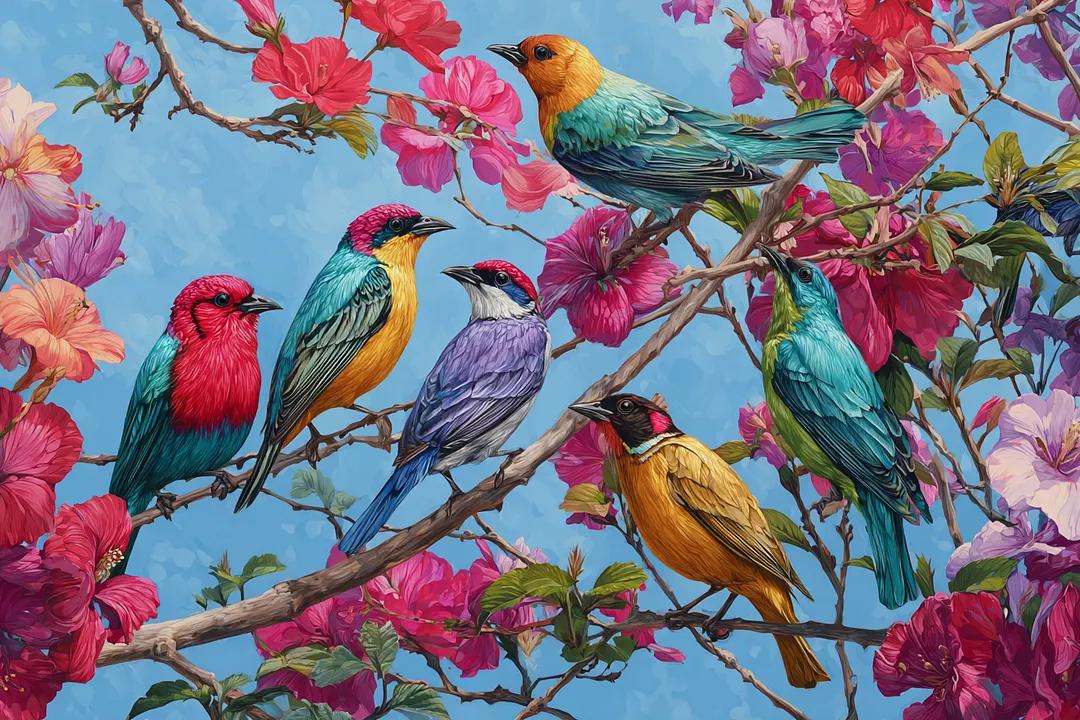 Paint by Numbers Kits Flowers And Birds