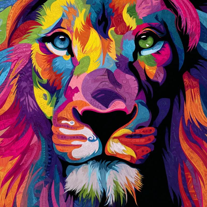 Paint by Numbers Kit Abstract Colorful Lion