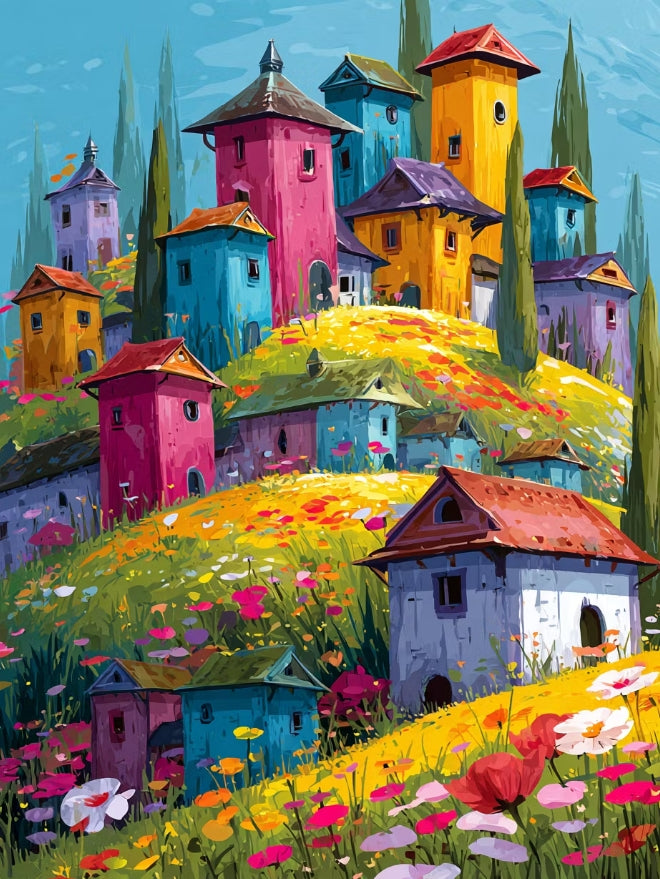 Paint by Numbers Kits Colorful Town