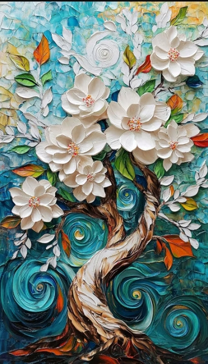 Paint by Numbers Kit Abstract Flower Tree