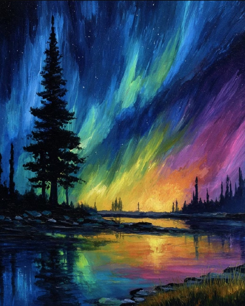 Paint by Numbers Kits Aurora Forest