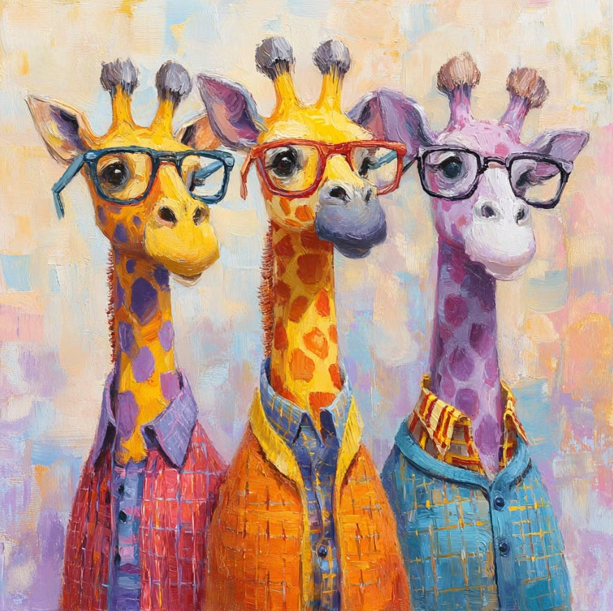 Paint by Numbers Kit Abstract Colorful Giraffes