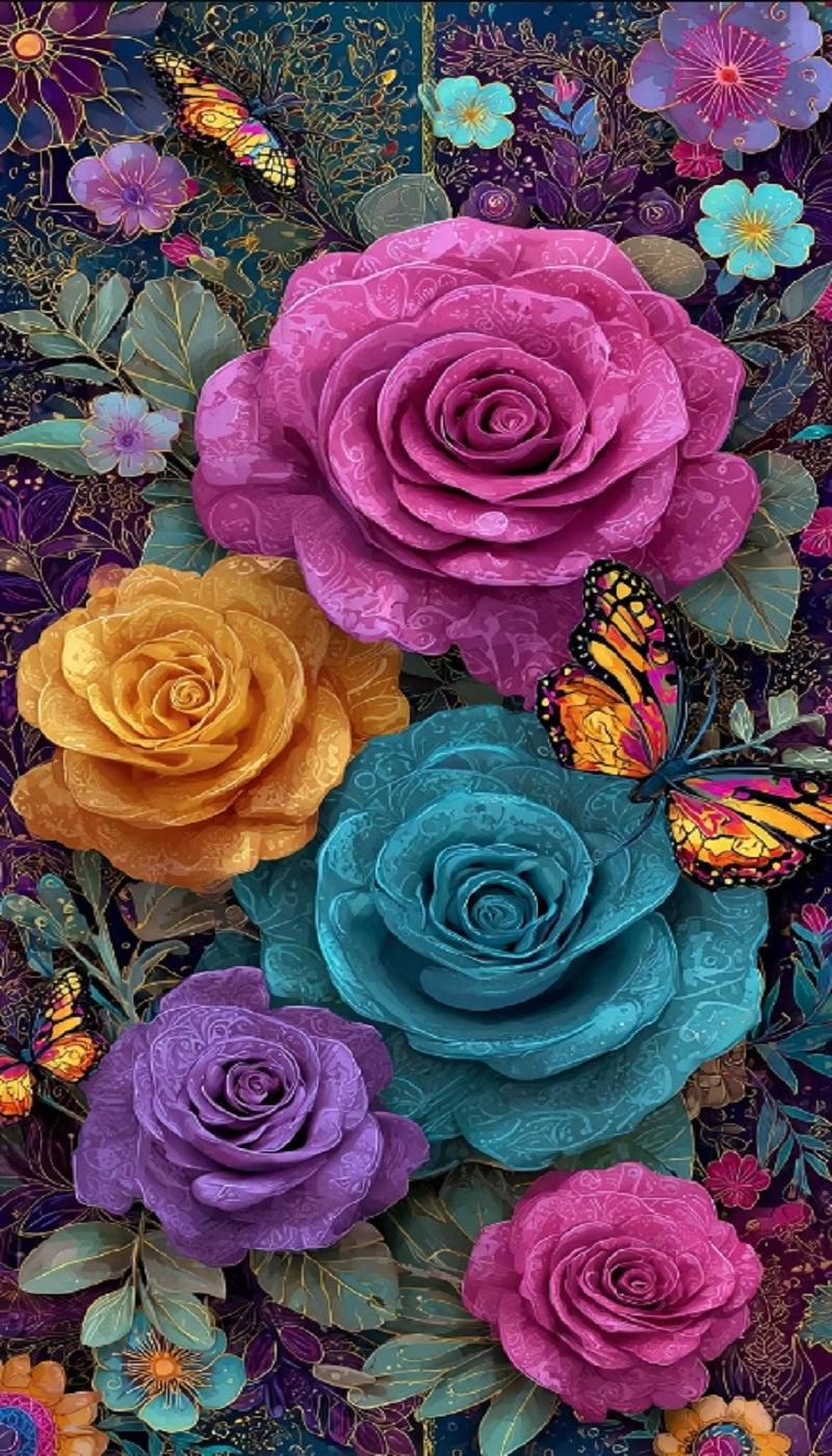 Paint by Numbers Kit Colorful Flowers
