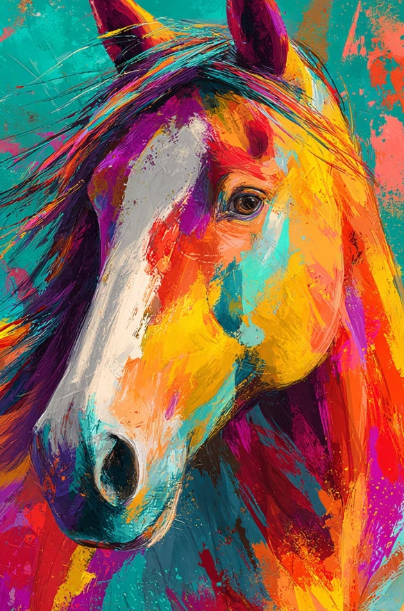 Paint by Numbers Kit Abstract Colorful Horse