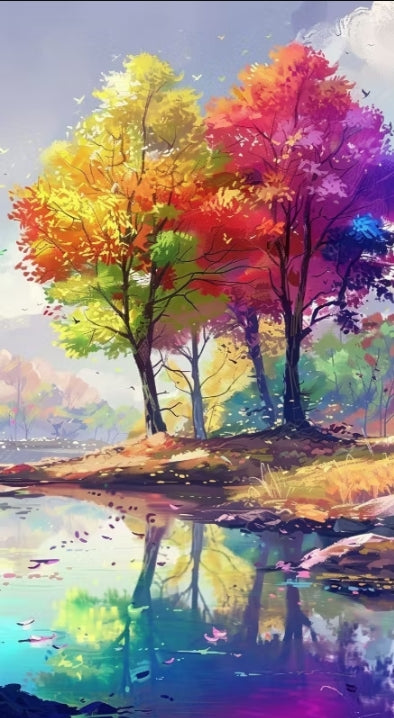 Paint by Numbers Kit Abstract Colorful Tree