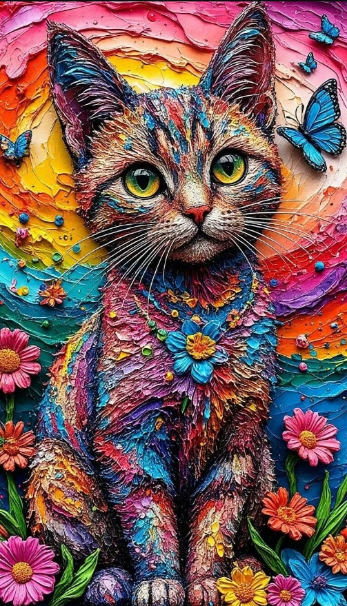 Paint by Numbers Kit Abstract Cat
