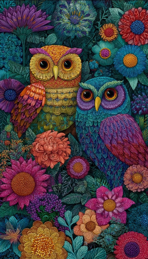 Paint by Numbers Kit Abstract Colorful Owl