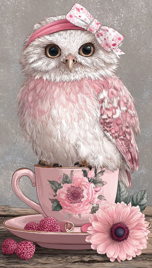 Paint by Numbers Kit Pink Owl