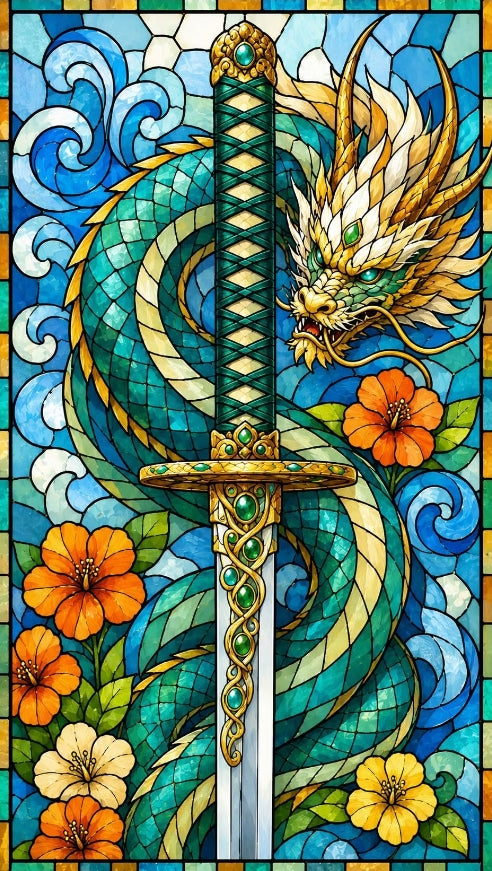 Paint by Numbers Kit Dragon and Sword