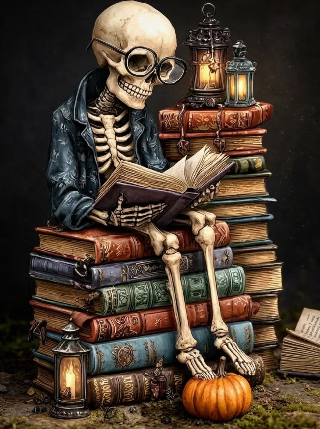 Paint by Numbers Kits Skull and Books