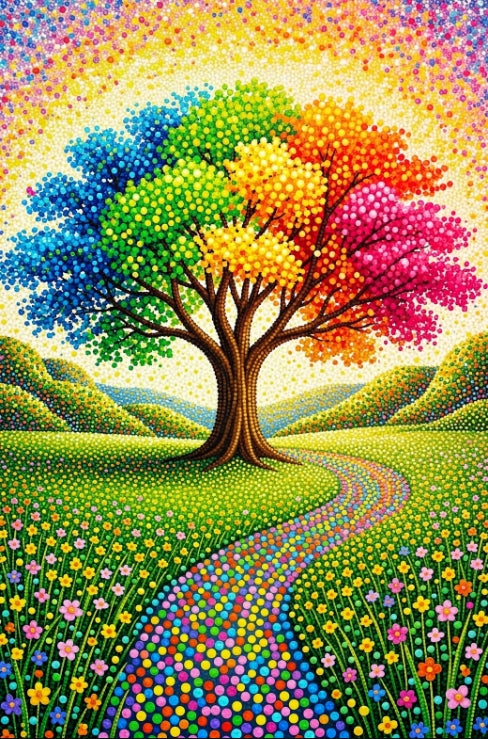 Paint by Numbers Kit Abstract Colorful Tree