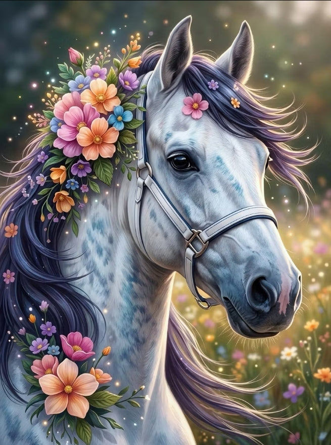 Paint by Numbers Kits Flowers and Horse