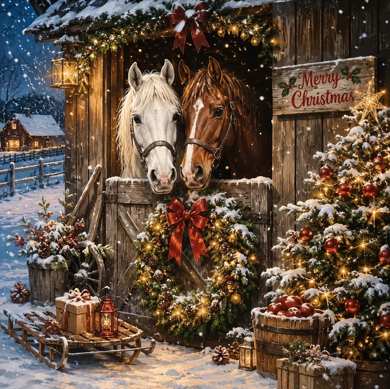 Paint by Numbers Kit Christmas Horse