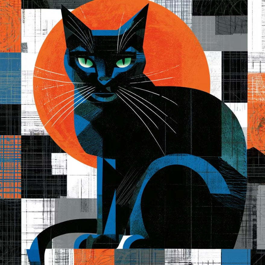 Paint by Numbers Kit Abstract Black Cat