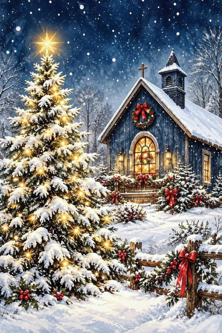 Paint by Numbers Kit Christmas Street Scene