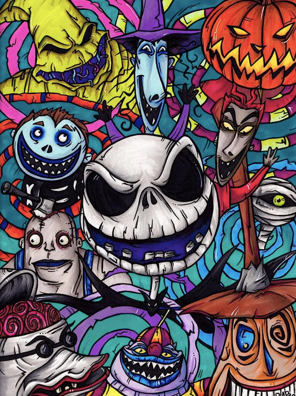 Paint by Numbers Kit Horror Characters