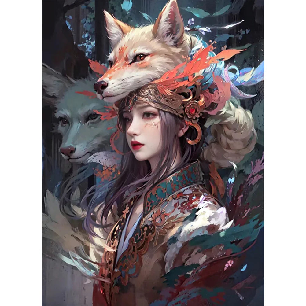 Paint by Numbers Kit Women And Foxes