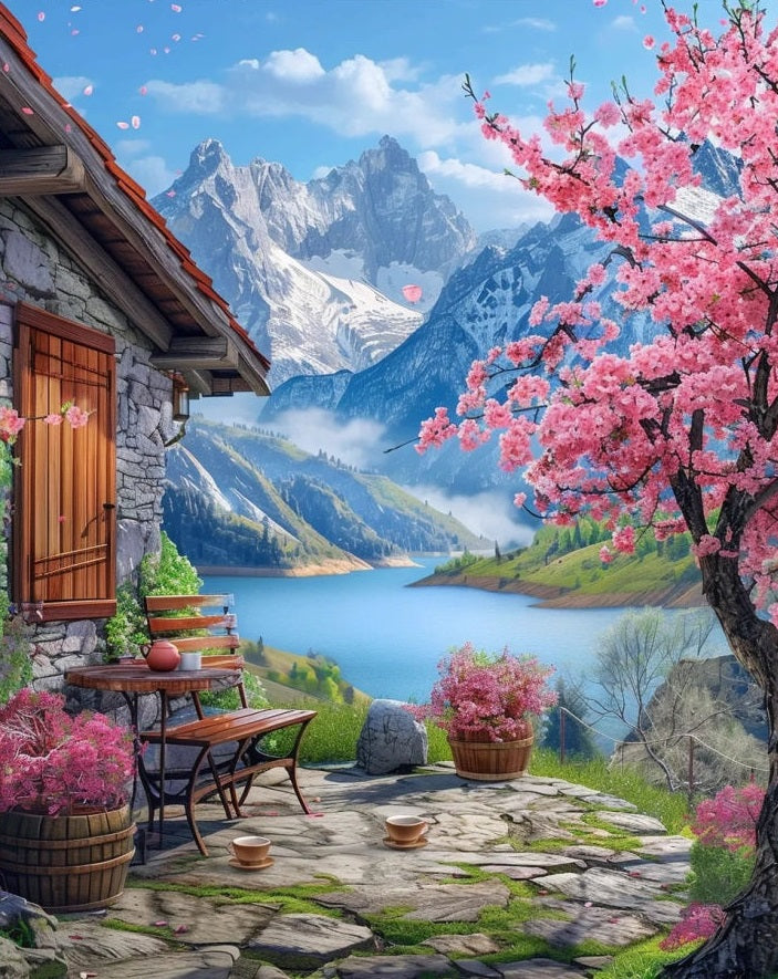 Paint by Numbers Kit Mountain Garden