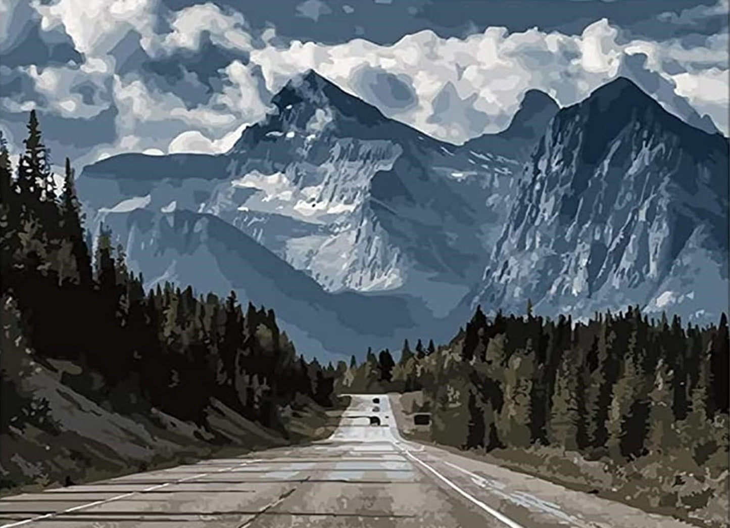 Paint by Numbers Kit Road To Mountains