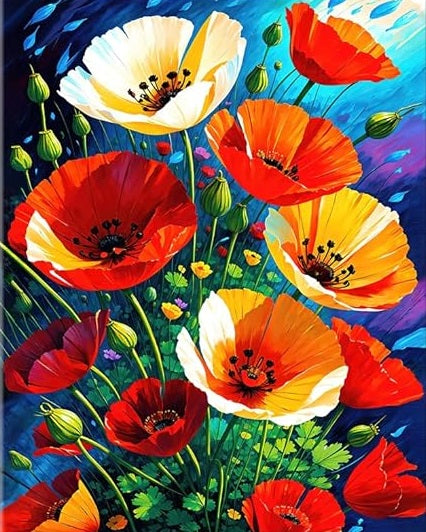Paint by Numbers Kit Colorful Flowers