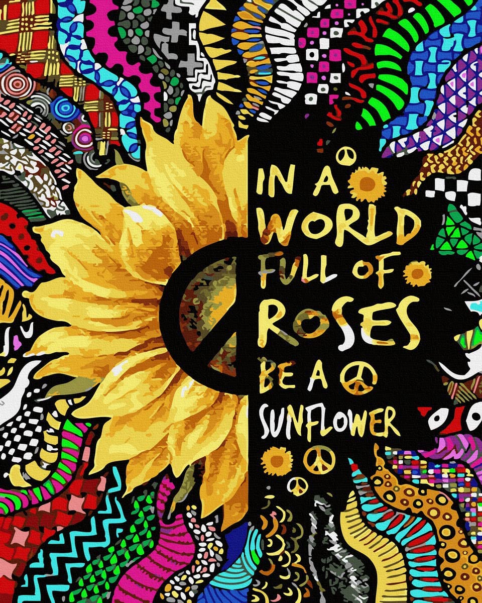 Paint by Numbers Kit Sunflower Poster