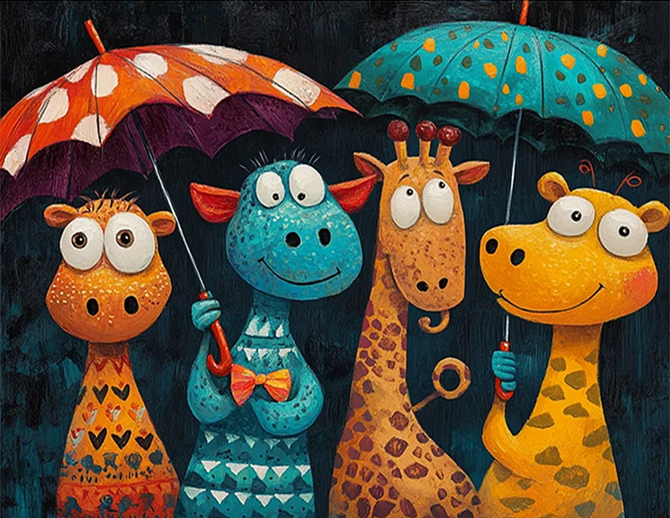 Paint by Numbers Kit Cute Cartoon Giraffe