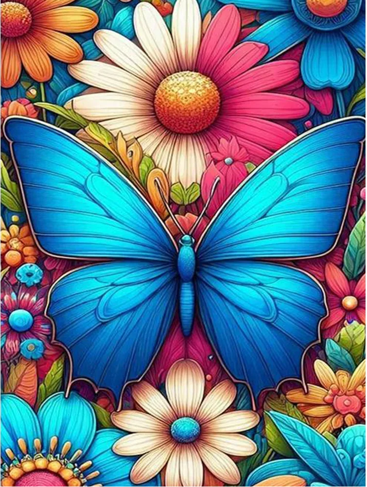 Paint by Numbers Kit Abstract Colorful Butterfly