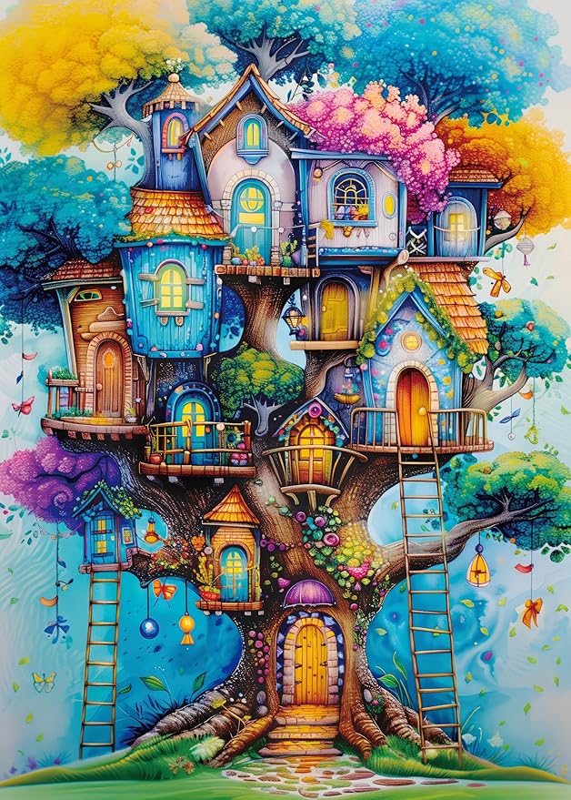 Paint by Numbers Kit Abstract Colorful Tree House