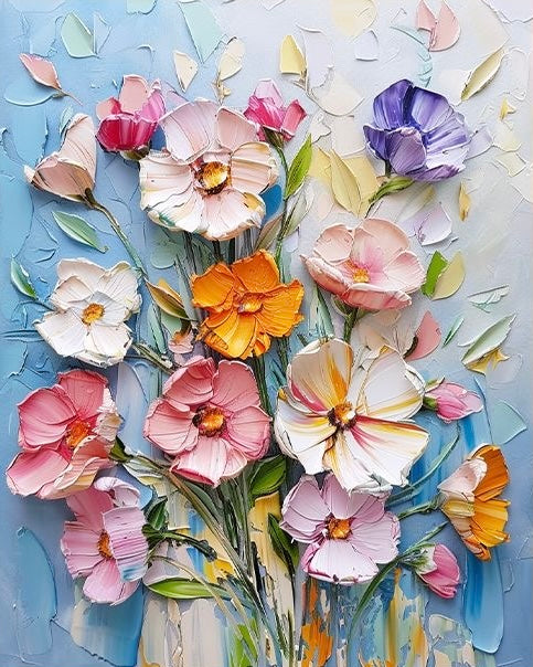 Paint by Numbers Kit 3D Flowers